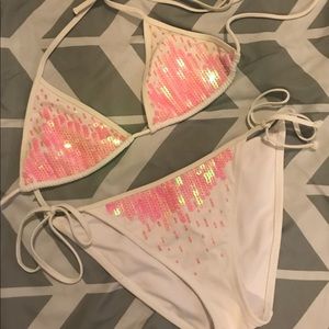 Victoria Secret white and pink bikini